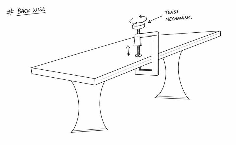 Twist-operated bench vice concept sketch